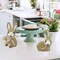 10" Sisal Easter Bunny Decor – Set of 2 with Floral Bows